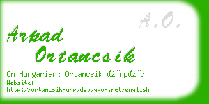 arpad ortancsik business card